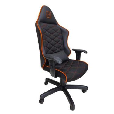 Imagem de Cadeira Escritório Gamer material sintético com Relax Preto/Laranja - 
