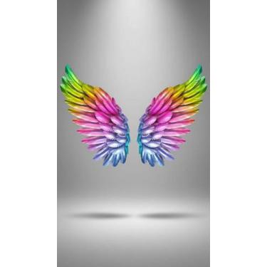 Imagem de Painel Festa Asas Neon Sublimado Tecido 1,50x2,20 - Congratulations St