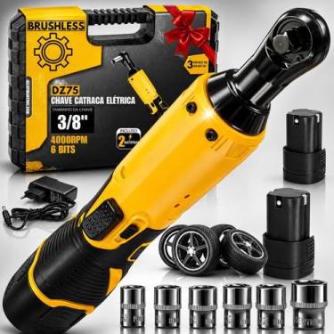 Imagem de Chave Catraca Elétrica 3 8 Brushless 80Nm com 2 Baterias 2.0Ah Kit Soq