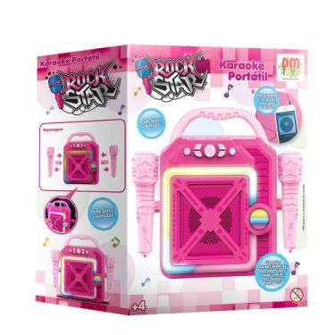 Imagem de Brinquedo karaoke rock star rosa dm brasil - dmt0270