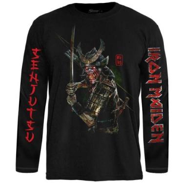 Imagem de Camiseta Manga Longa Iron Maiden Senjutsu Album Oficial Stamp Tamanho: