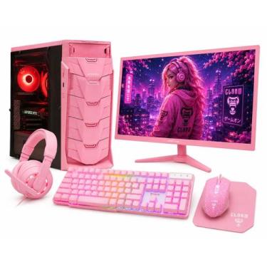 Imagem de Computador Completo Rosa Core I5, RAM 16GB, SSD 240GB, Placa de Video,