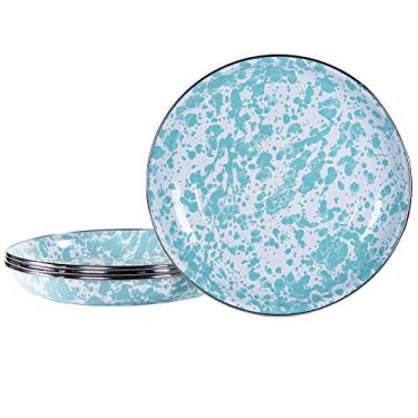 Imagem de Golden Rabbit Enamelware - Conjunto de pratos de massa de 10 a 25 cm (redemoinho de vidro marinho)