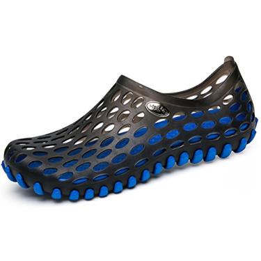 Imagem de Sandália masculina clapzovr Chuveiro Sapatos de água Praia Sapato de natação Piscina Rio Clogs de jardim confortável, Azul, 10