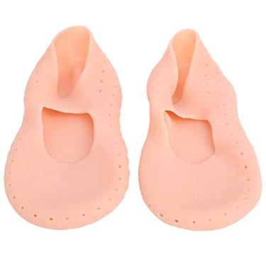 Imagem de 01 02 015 Protetor de cuidados com os pés, protetores de calcanhar respiráveis, 1 par de protetores de pé de silicone antirachaduras, cuidados com o calcanhar dos pés