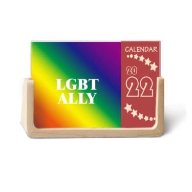 Imagem de Agenda de mesa com calendário de 12 meses LGBT Ally Rainbow 2022