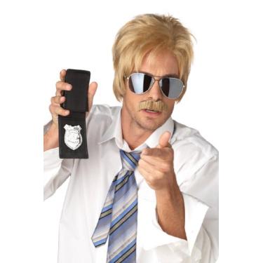 Imagem de California Costumes Peruca e bigode da Ace Detective (preto/prata), Loiro, tamanho nico