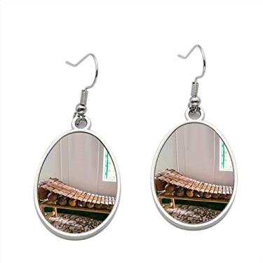 Imagem de Brinco de movimento de instrumento musical étnico Balafon – Brincos pendentes para meninas – Presente de festa de aniversário dos namorados