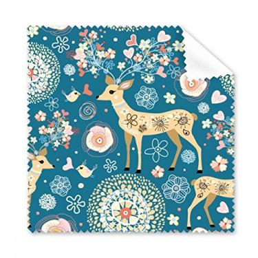 Imagem de Pano de limpeza de animais azul flor decoração de veados limpador de tela de telefone 5 peças