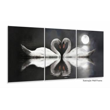Imagem de Quadro Decorativo Cisnes Apaixonados 120x60 Sala Quarto