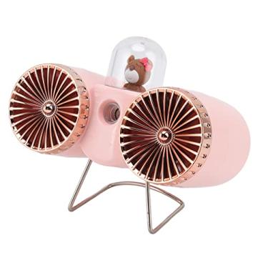 Imagem de design de minicirfã,Ventilador de mesa USB, ventilador de mesa ajustável de mesa de mesa de 3 velocidades em botão único, vento forte de rotação, mini ventilador silencioso para mesa de trabalho doméstico viagem de escritório (rosa)