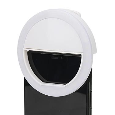 Imagem de Luz de preenchimento de anel de LED de selfie, lâmpada circular de mesa regulável USB com 3 modos de luz para transmissão ao vivo de fotos de selfie