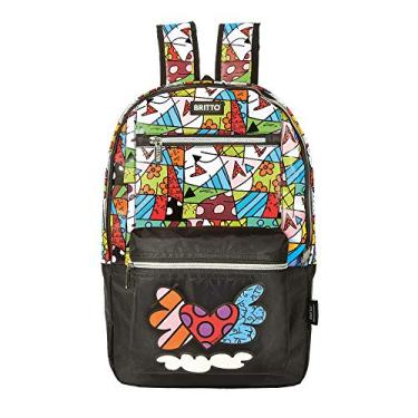 Imagem de MOCHILA ROMERO BRITTO COLOR, Colorizi, 20354, MULTICORES PRETO AZUL BRANCO