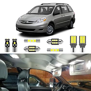 Imagem de LIGHSTA Kit de luz interior de LED branco super brilhante 17 peças para Toyota Sienna 2004 2005 2006 2007 2008 2009 2010 + luzes para placa de licença e ferramenta de instalação
