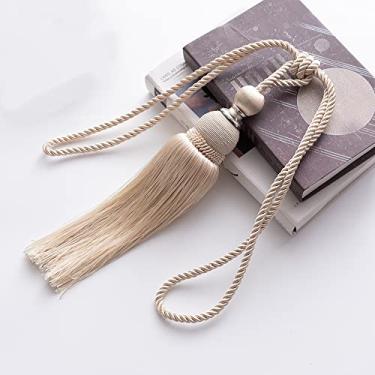 Imagem de Suportes de cortina de amarração de cortina Correia de cortina com franjas de janela Correia de cortina de gancho simples, T8,4 pcs