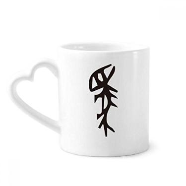 Imagem de Bone Inscription Sobrenome chinês personagem Ma caneca café cerâmica copo de coração de vidro