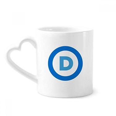 Imagem de Caneca azul com emblema dos Estados Unidos para festa democrática café cerâmica copo de coração de vidro