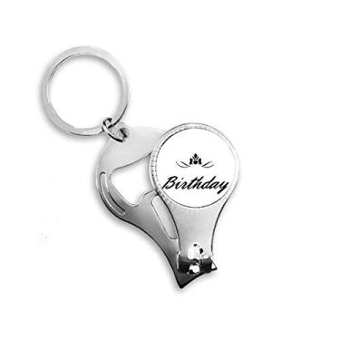 Imagem de Happy Birthday Presents Blessing Beautiful Nail Nipper Ring Chaveiro Abridor de Garrafas Cortador
