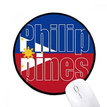 Imagem de DIYthinker Mouse pad com nome da bandeira do país das Filipinas para mesa de escritório tapete redondo para computador