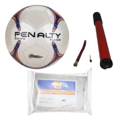 Imagem de Bola Futebol De Campo Oficial Penalty Player Xxi + Bomba De Ar + Rede