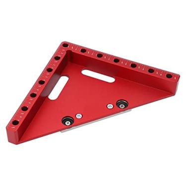 Imagem de Quadrados de posicionamento de 90 graus, braçadeiras de ângulo reto de liga de alumínio de 45 graus com escala clara, 2 grampos, carpinteiro de marcenaria para gavetas de armários de caixa de moldura, ferramenta quadrada de fixação de canto