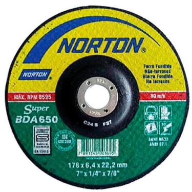 Imagem de Disco De Desbaste Para Ferro Fundido 4.1/2" Norton 114,3X6,4X22,22mm -