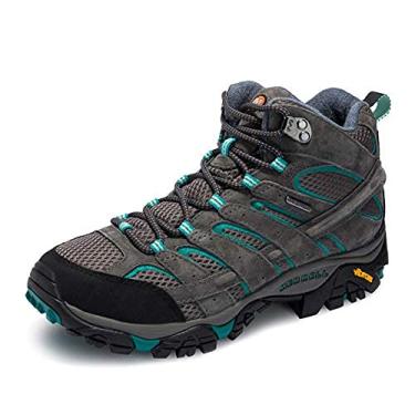 Imagem de Merrell Bota feminina Moab 2 Mid impermeável para caminhada, granito, 42, Granite/Aqua, 40