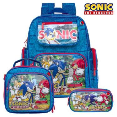 Kit Sonic Mochila Infantil Pequena Runner Filme De Costa