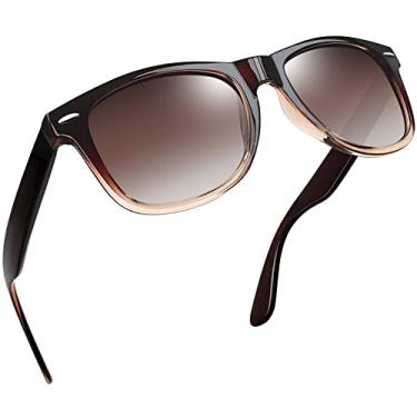 Imagem de Óculos de Sol Masculinos Femininos Polarizados Quadrado Óculos de Sol Esportivos para Dirigir UV Proteção (Gradiente Marrom)