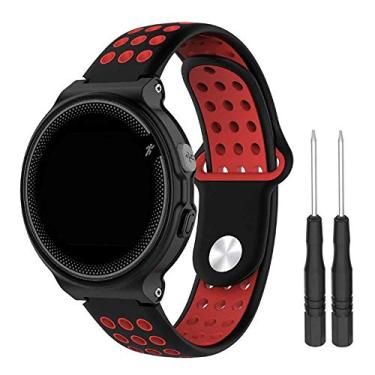 Imagem de Pulseira NK-Sport compativel com Relogio Forerunner 235 220 230 620 630 735XT - Marca LTIMPORTS (Preto com Vermelho)
