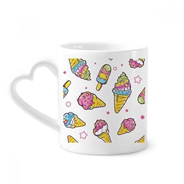 Imagem de Caneca de cerâmica para café e sorvete de açúcar rosa estrela copo de coração de vidro