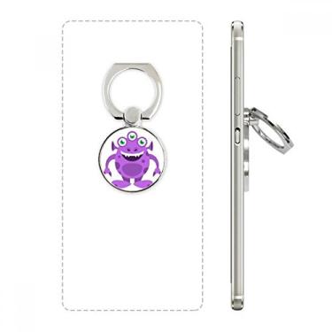 Imagem de Suporte de anel alienígena roxo monstro alienígena para telefone suporte de alça ajustável