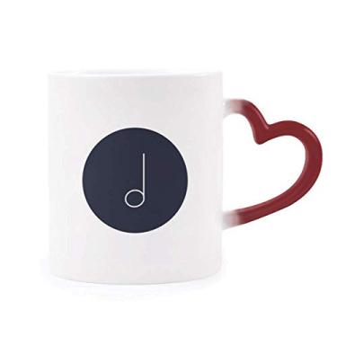 Imagem de Caneca branca Mim Notes preta sensível ao calor vermelha muda de cor