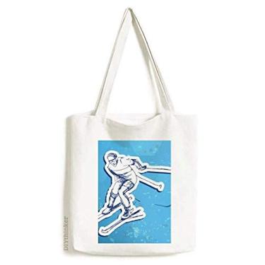 Imagem de Bolsa de lona esportiva de inverno com ilustração de ação e bolsa de compras casual