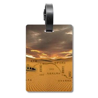 Imagem de Mapa Deserto Along the Way to the Silk Road Mala Etiqueta para Bagagem Cartão de Bagagem Etiqueta para Scutcheon