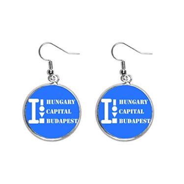Imagem de Brinco de prata com pingente de orelha de Budapeste da Hungria, joia feminina