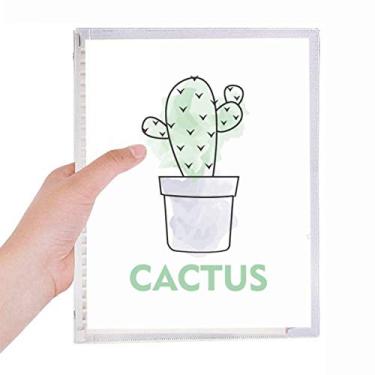 Imagem de Caderno de folhas soltas para suculentas em vaso para aquarela, diário de papelaria recarregável