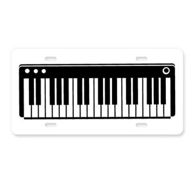 Imagem de DIYthinker Placa de carro com sons de vitalidade de piano elétrico, acessório de aço inoxidável para decoração de carro