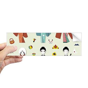 Imagem de DIYthinker Adesivo retangular tradicional japonês para menina local para notebook, janela