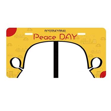 Imagem de DIYthinker Cabo de Internet preto padrão plugue USB placa placa de carro decoração Dia da Paz