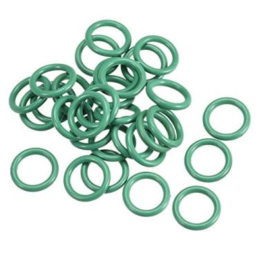 Imagem de Anéis de vedação de borracha fluorina uxcell, 10 mm OD 7 mm ID 1,5 mm de largura FKM para encanamento de máquinas de veículos, verde, pacote com 30