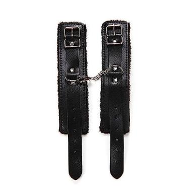 Imagem de Algema Sexual Par de Couro de Punhos Ferramentas Algemas Eróticas Para Casais (Preto)