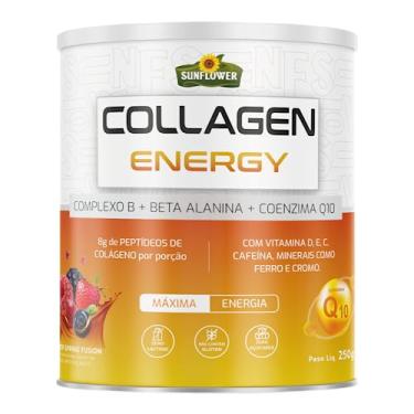 Imagem de Colágeno + Energy - Coenzima Q10, Beta Alanina, Complexo B, 8 gramas de proteínas por porção - Collagen Energy Sunflower (Spring Fusion (Morango/Cranberry/Frutas Vermelhas))