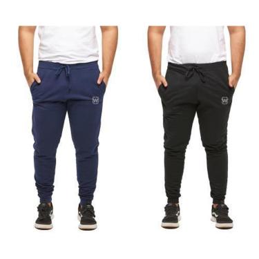 Imagem de Kit 02 Calças Masculina de Moletom Jogger Slim Sport Wooks-Masculino
