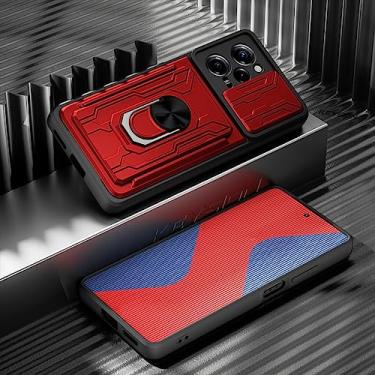 Imagem de Estojo à prova de choque para Xiaomi POCO X5 Pro 5G F4 GT com slot para cartão anel suporte câmera proteção capa do telefone para POCO F5 M5S, vermelho, para POCO F4 GT