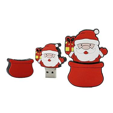 Imagem de Pen Drive USB em forma de Papai Noel de 128 GB USB 2.0 Stick Flash Disk Pen Drive U Pen Drive USB 2.0 Stick PenDrive USB Drive Memory Stick Armazenamento externo Disco USB (vermelho)