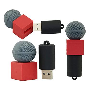 Imagem de 8 GB em forma de microfone USB Flash Drive U Disk USB 2.0 Dados USB Flash Disk Memory Stick Pen Drive Dispositivo de armazenamento USB Drive Disco Flash de armazenamento externo (vermelho)