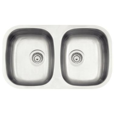 Imagem de Cuba De Embutir Dupla Tramontina Isis Acetinada 2c 34 Bl Aço Inox 72x40cm (77x45cm) Aço...