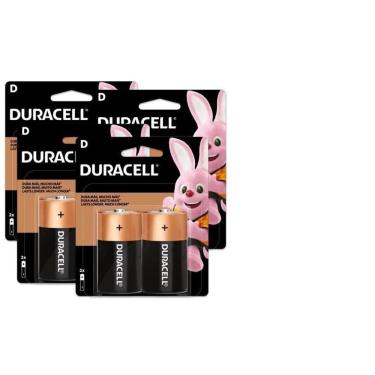 Imagem de Kit 8 Pilhas Grande D Duracell Alcalina 1.5V LR20 Rádio