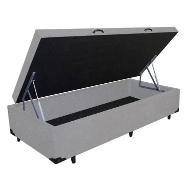 Imagem de Base Cama Box Baú Solteiro Corino Cinza 43x88x188